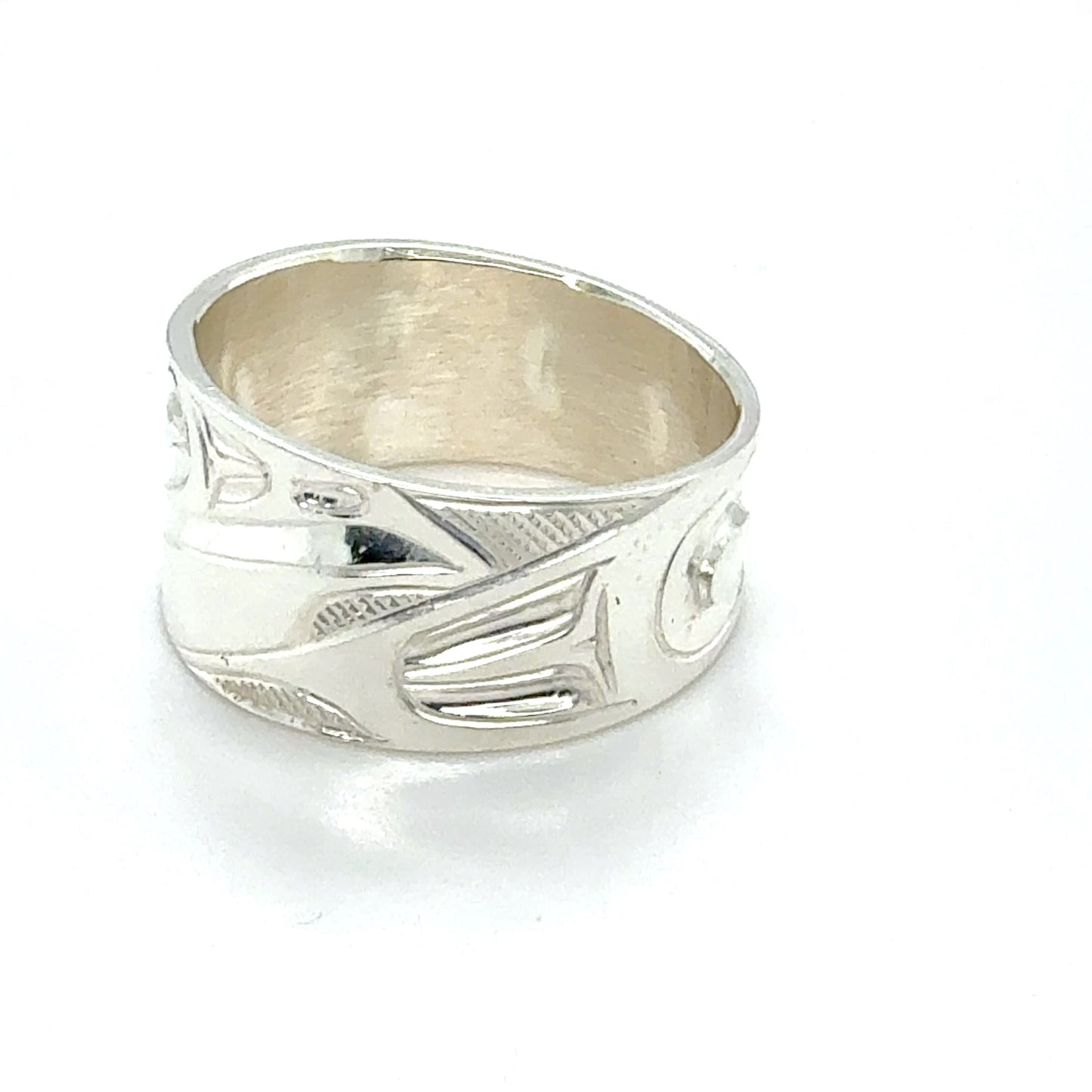 Ring - Sterling Silver - 1/2" - Raven - Size 12.5