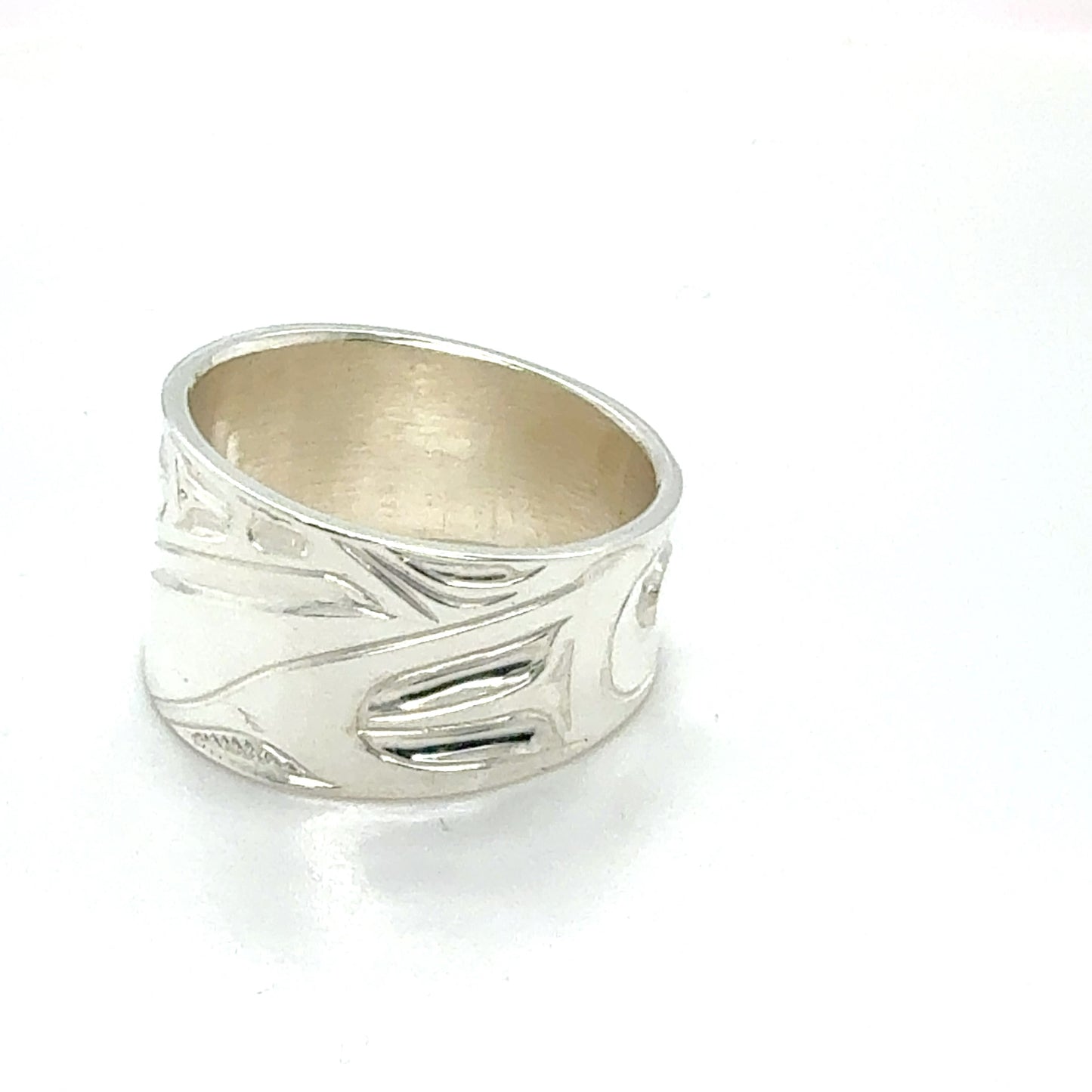 Ring - Sterling Silver - 1/2" - Raven - Size 8