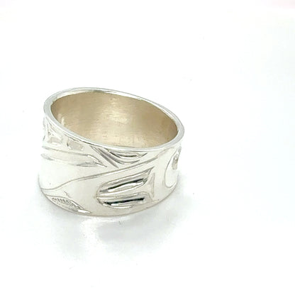 Ring - Sterling Silver - 1/2" - Raven - Size 8