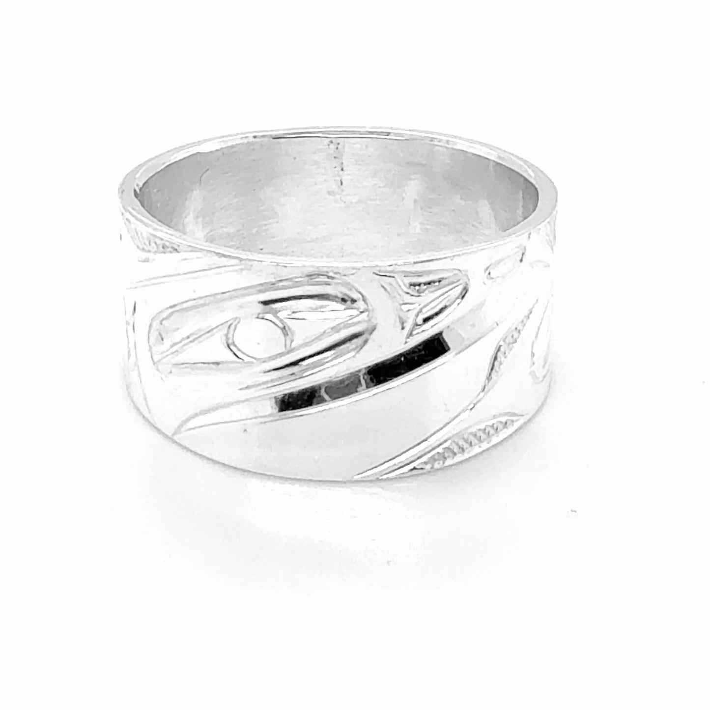 Ring - Sterling Silver - 1/2" - Raven - Size 12.5