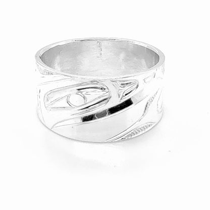 Ring - Sterling Silver - 1/2" - Raven - Size 12.5