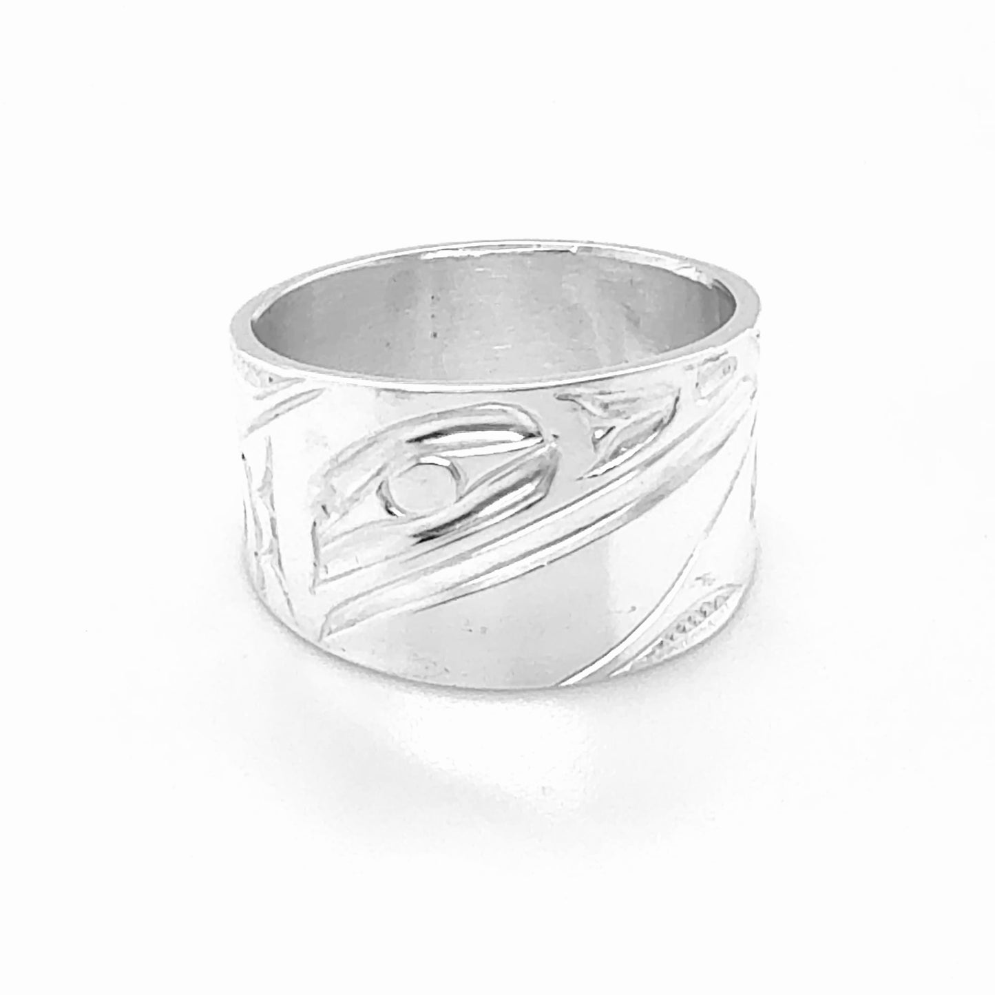 Ring - Sterling Silver - 1/2" - Raven - Size 8