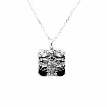 Pendant - Sterling Silver - Square - Bear & Frog - Micro - 15mm