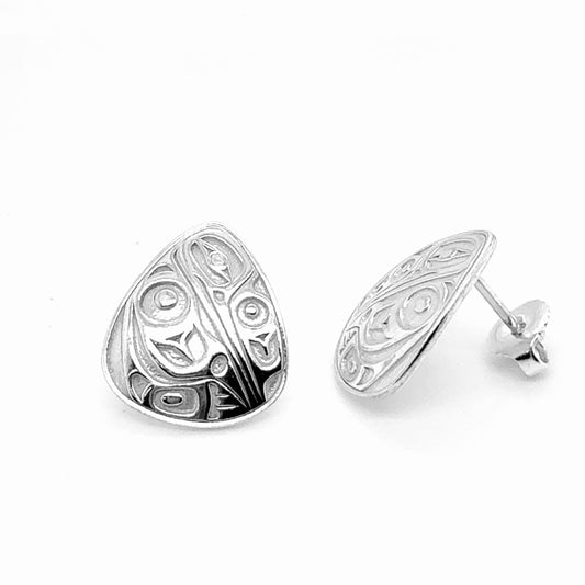 Studs - Sterling Silver - Triangle - Medium - Hummingbird - 16mm