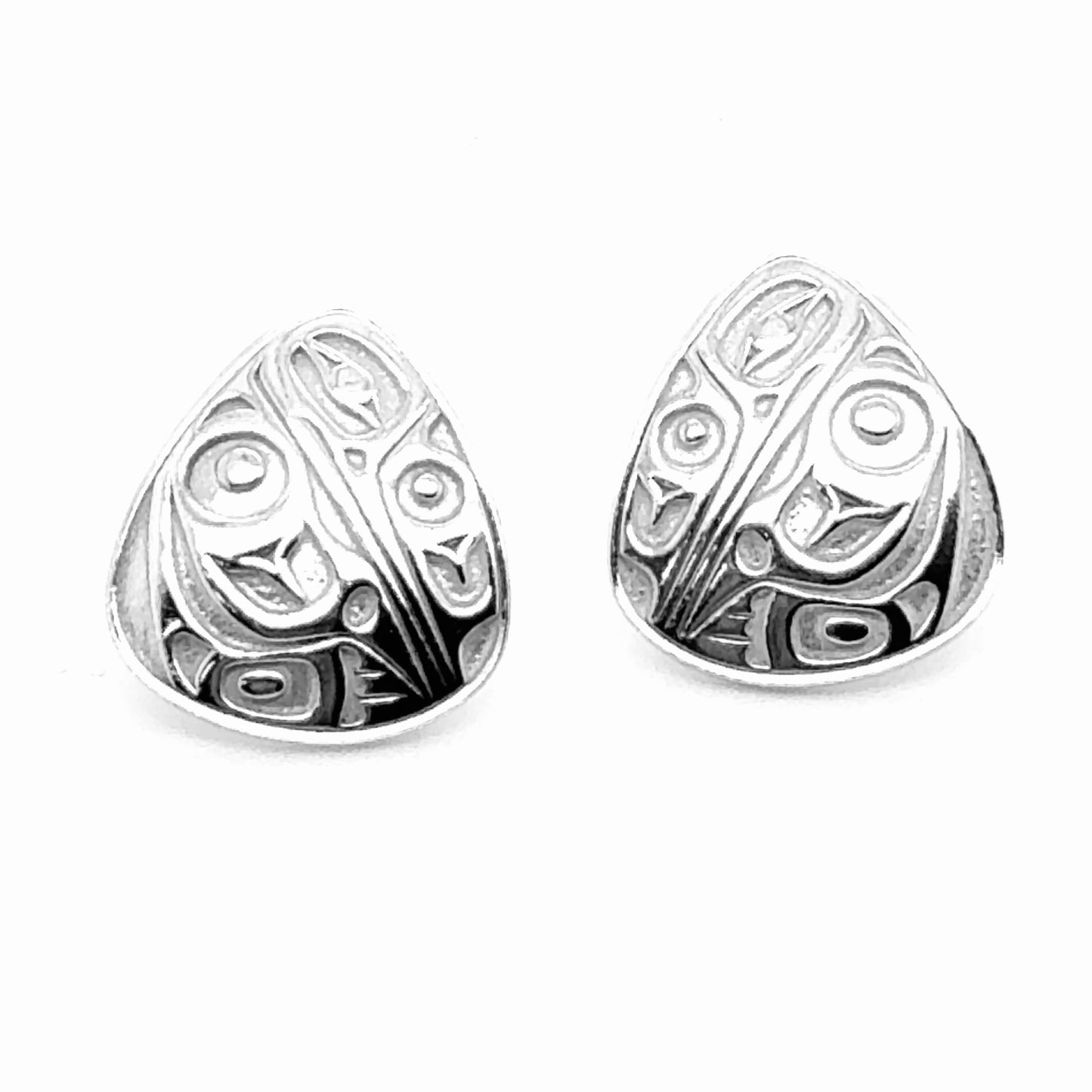 Studs - Sterling Silver - Triangle - Medium - Hummingbird - 16mm
