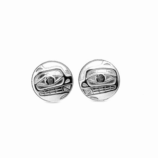 Studs - Sterling Silver - Round - Small - Bear - 12mm