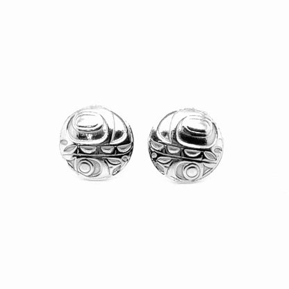 Studs - Sterling Silver - Round - Small - Orca - 12mm