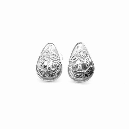 Studs - Sterling Silver - Teardrop - Small - Orcas - 14mm
