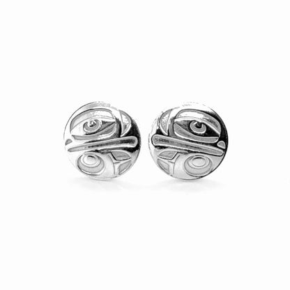 Studs - Sterling Silver - Round - Small - Eagle - 12mm