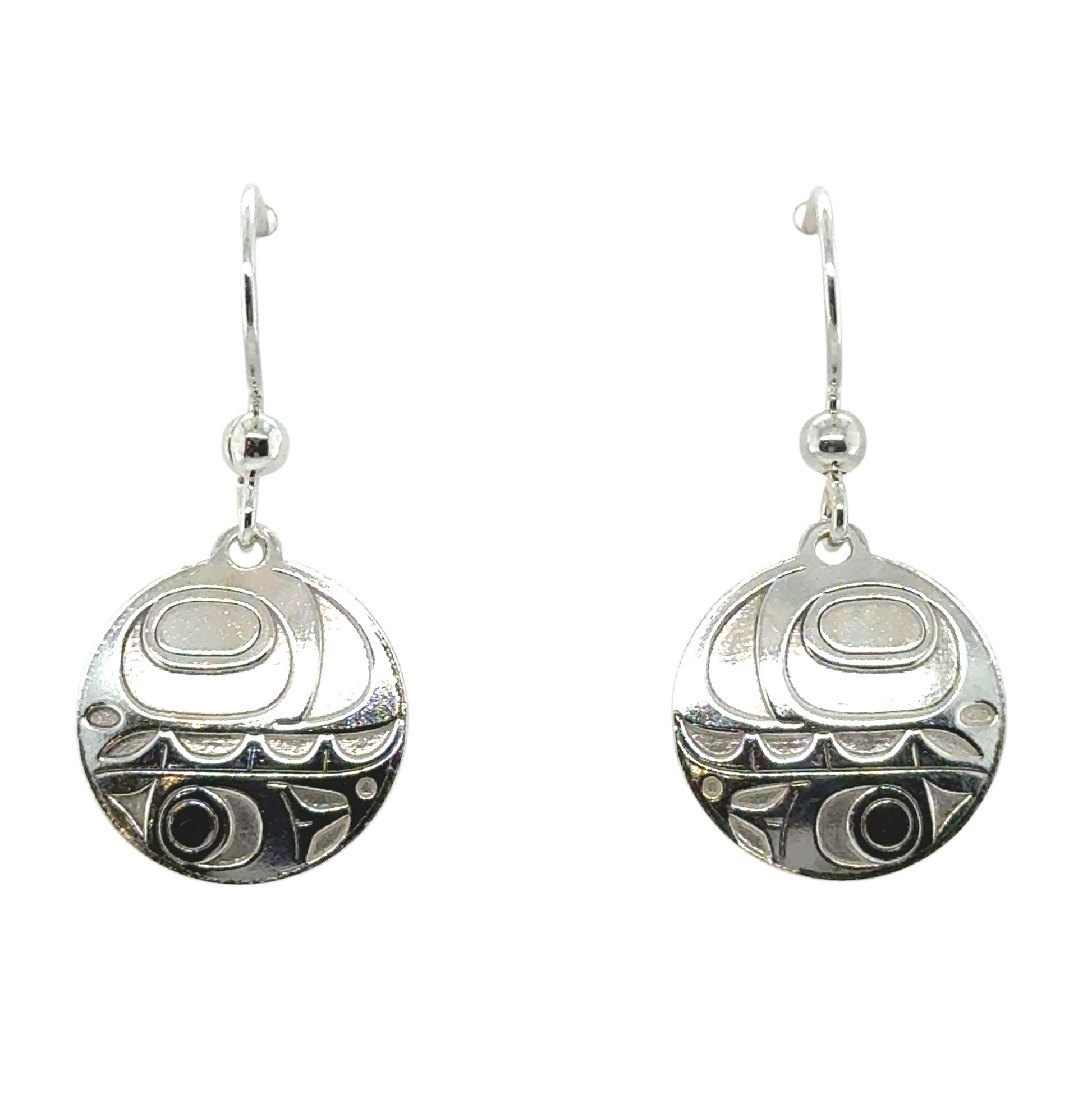 Earrings - Sterling Silver - Drop - Round - 15mm - Orca