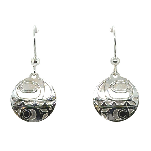 Earrings - Sterling Silver - Drop - Round - Orca - 15mm