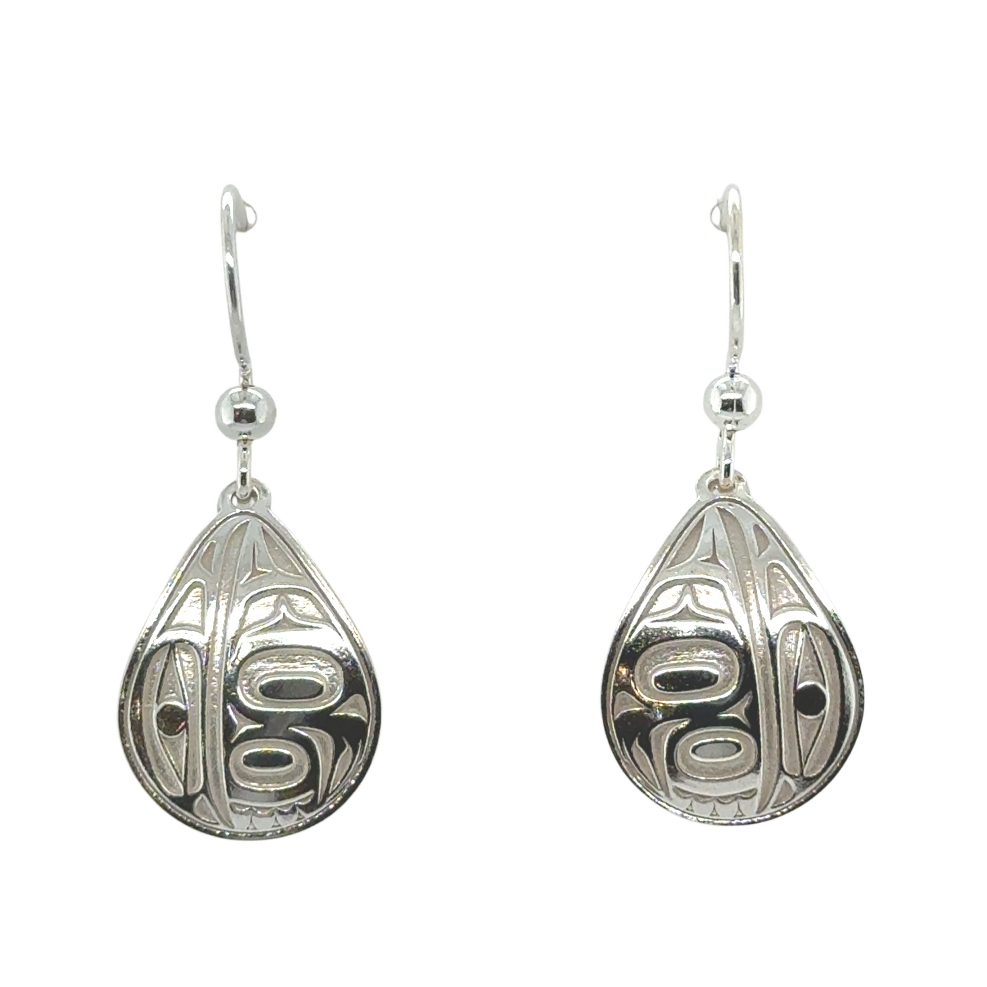 Earrings - Sterling Silver - Drop - Teardrop - 19mm - Raven
