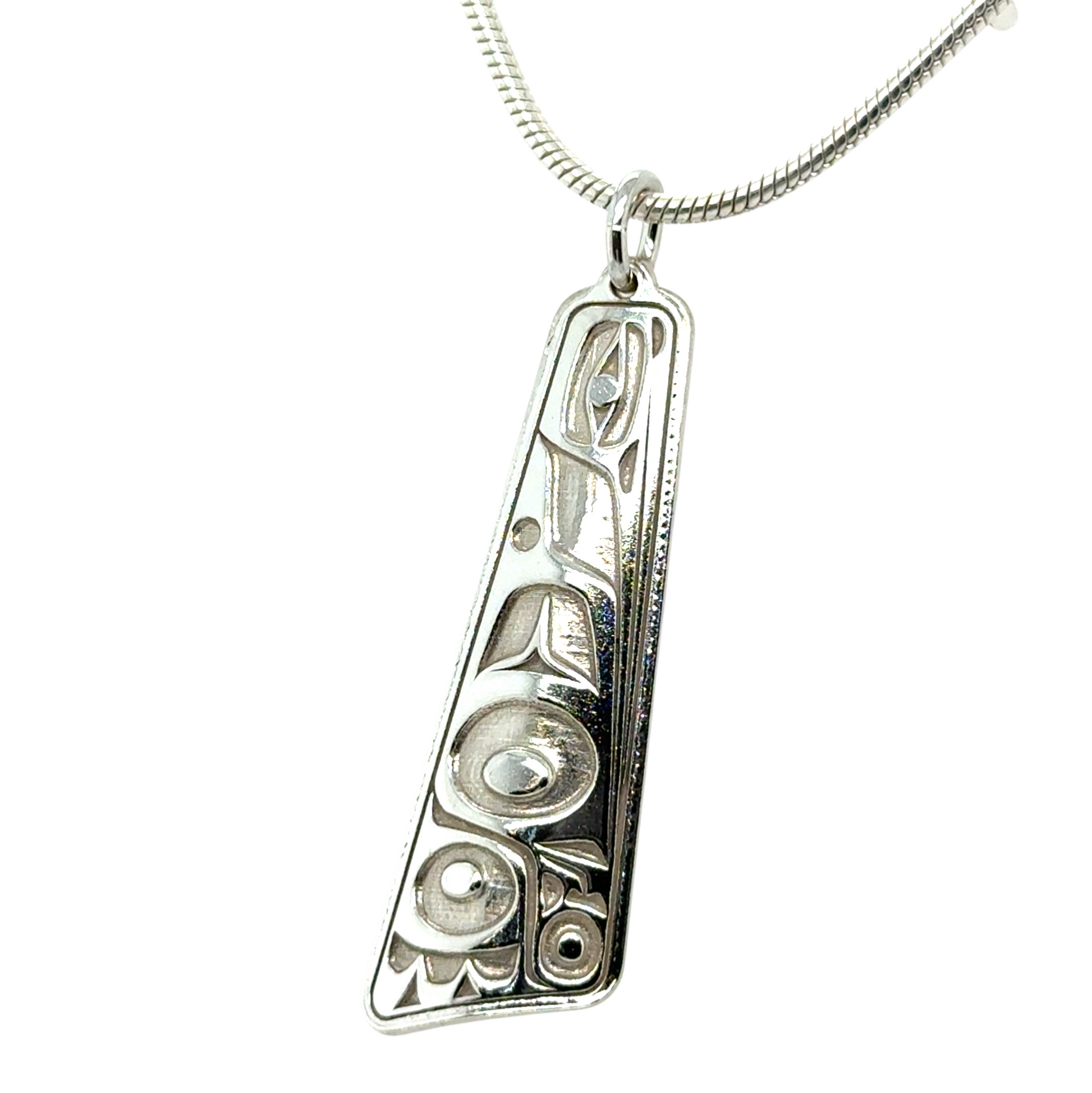 Pendant - Sterling Silver - Triangle - Hummingbird - 38mm