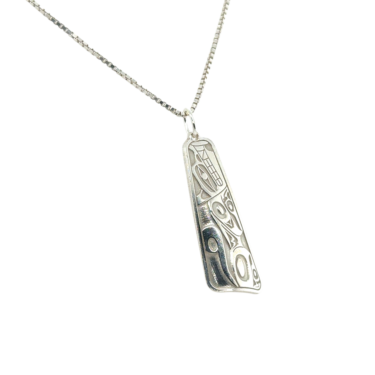 Pendant - Sterling Silver - Triangle - Wolf - 30mm