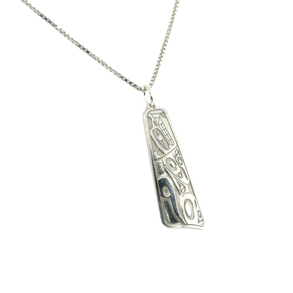 Pendant - Sterling Silver - Triangle - Wolf - 30mm
