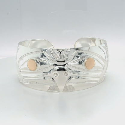 Bracelet - Sterling Silver & 14k - 1" - Eagle Front