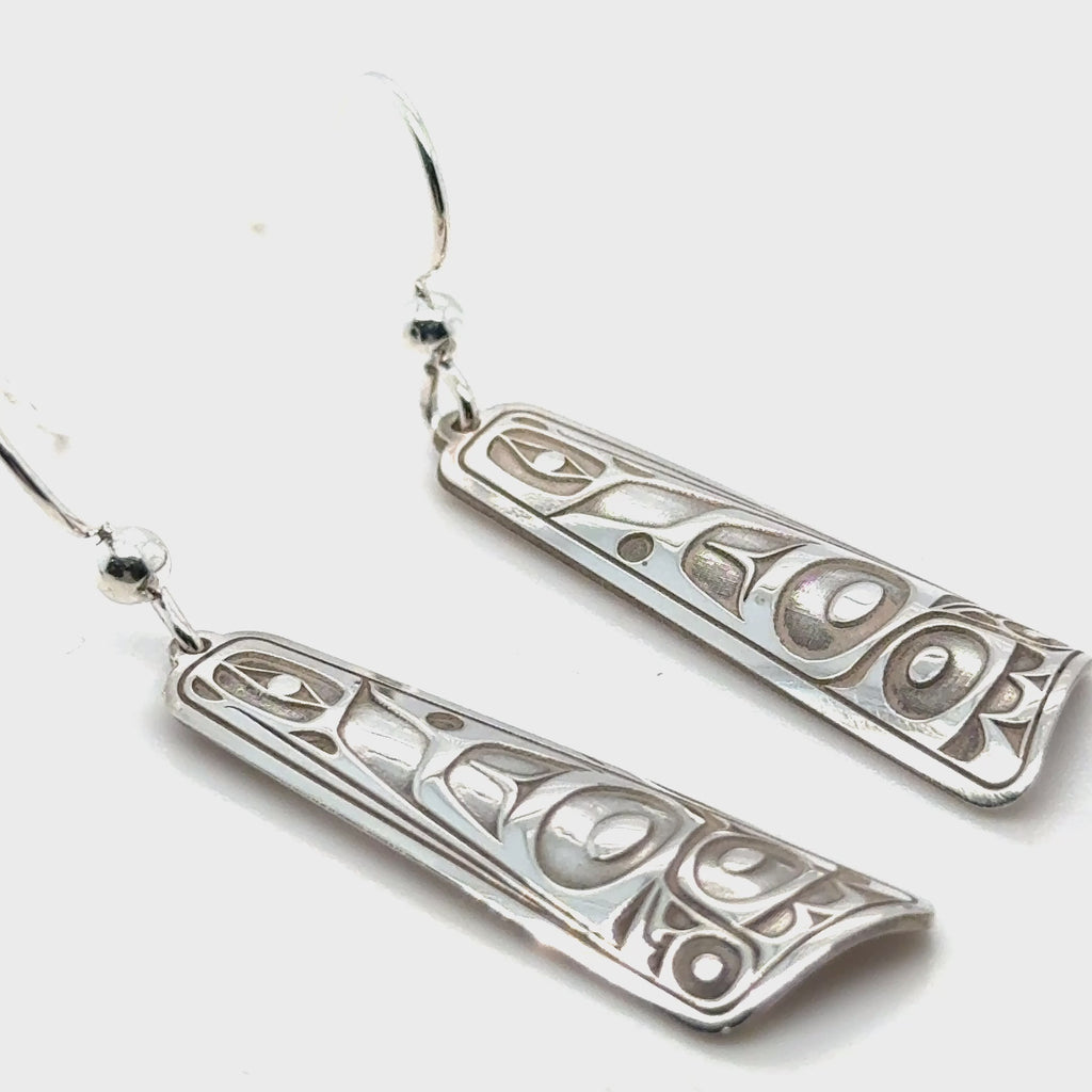 Earrings - Sterling Silver - Drop - Long Triangle - 32mm - Hummingbird