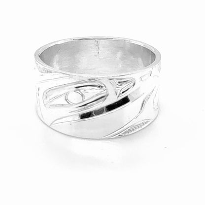 Ring - Sterling Silver - 1/2" - Raven - Size 12.5