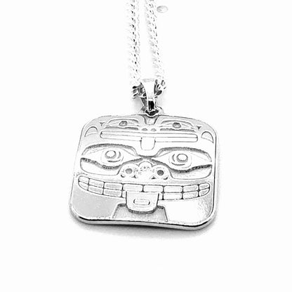 Pendant - Sterling Silver - Square - Bear & Frog - Small - 20mm