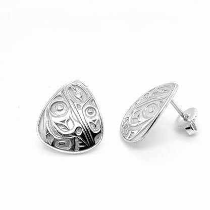 Studs - Sterling Silver - Triangle - Medium - Hummingbird - 16mm