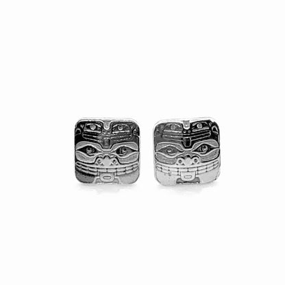 Studs - Sterling Silver - Square - Mini - Bear & Frog - 10mm